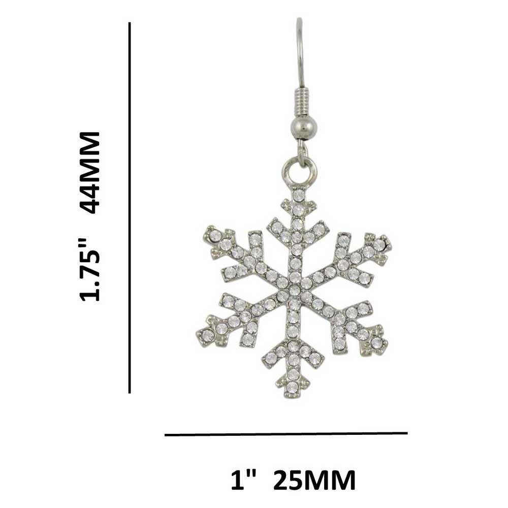 Crystals Dangling Snowflake Pierced Earring - XE003 - Lilylin Designs