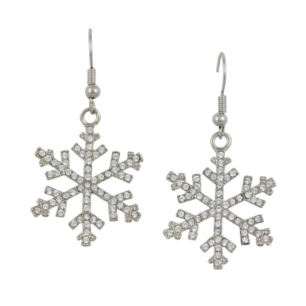 Lilylin Designs Crystals Dangling Snowflake Pierced Earring
