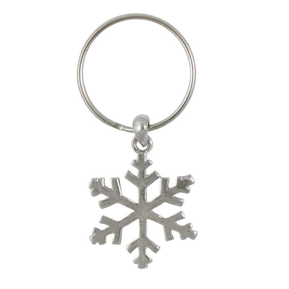 Silver snowflake keychain on a white background - Lilylin Designs