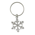 Silver and Crystal Snowflake Keychain Bag Charm on a white background - Lilylin Designs