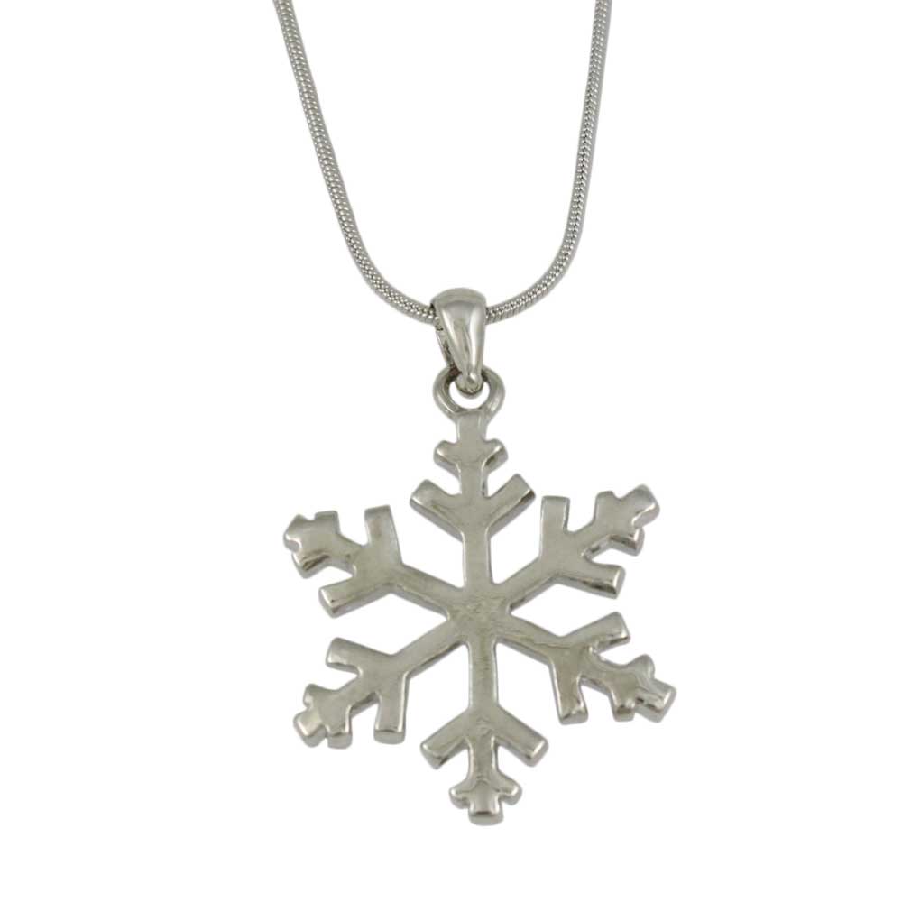 Back view of Crystal Snowflake Pendant on Silver - tone Chain | Lilylin Designs