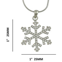 Load image into Gallery viewer, Crystal Snowflake Pendant on Silver - tone Chain - XE003N - Lilylin Designs
