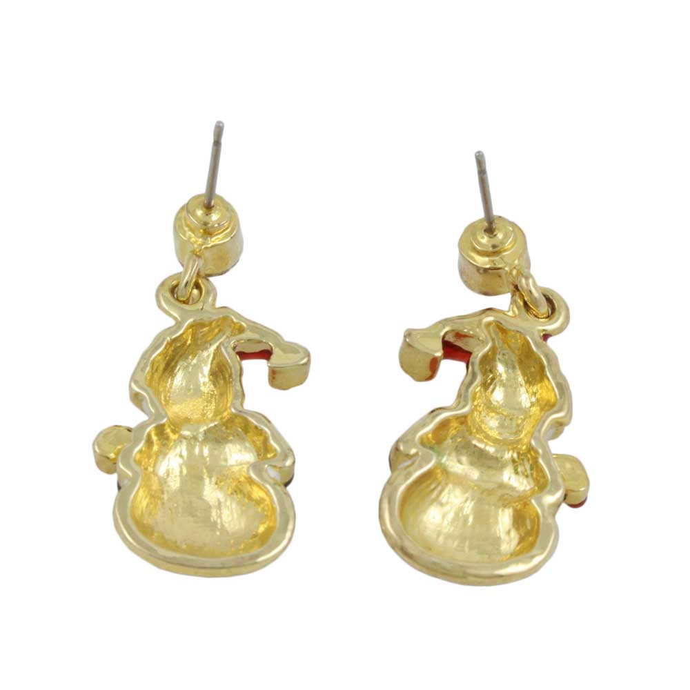 Snowman with Red and Green Candy Cane Christmas Earring - XE104 - Lilylin Designs