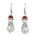 Pearl Snowman Earring with Crystal Scarf | Lilylin Designs