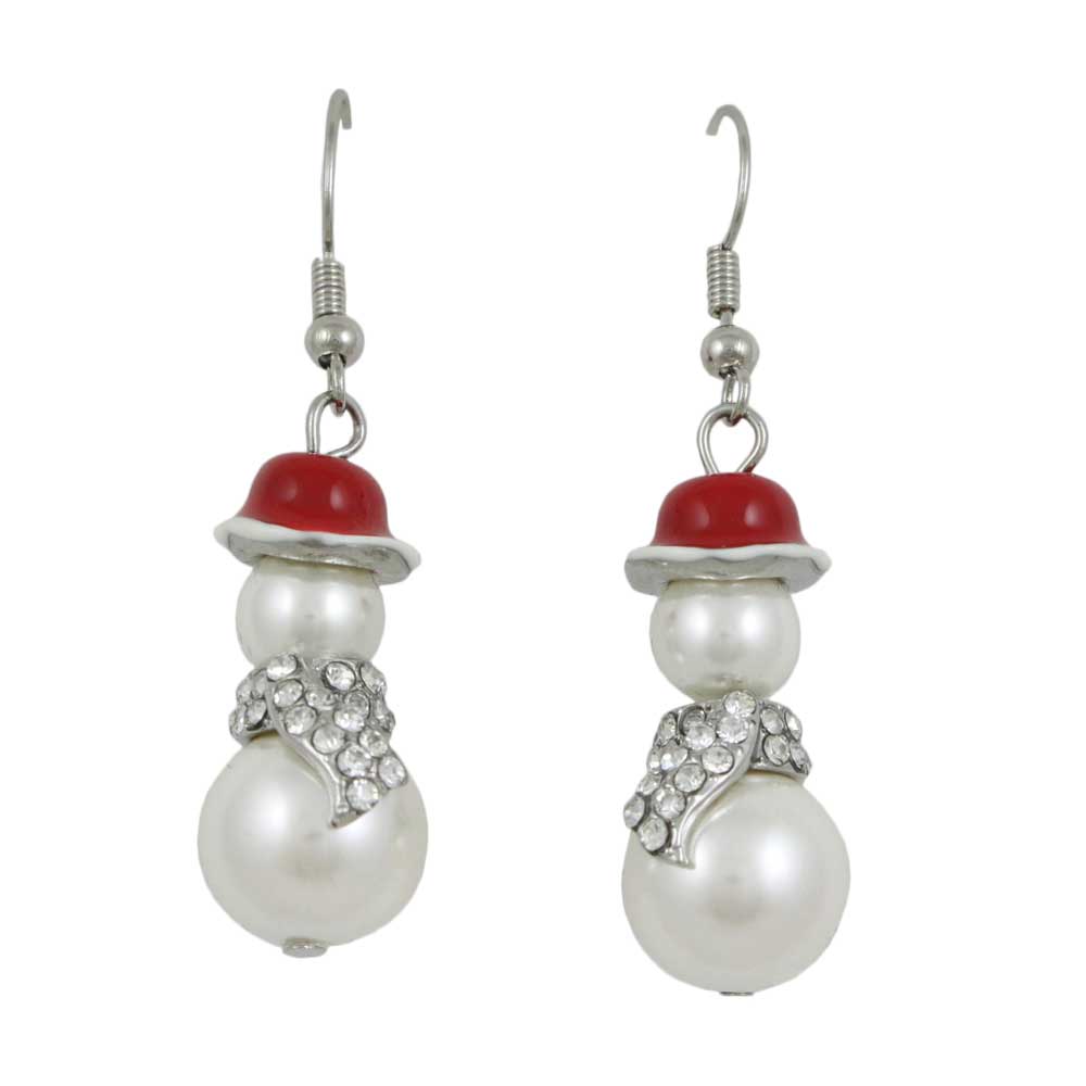 Pearl Snowman Earring with Crystal Scarf - XE106 - Lilylin Designs