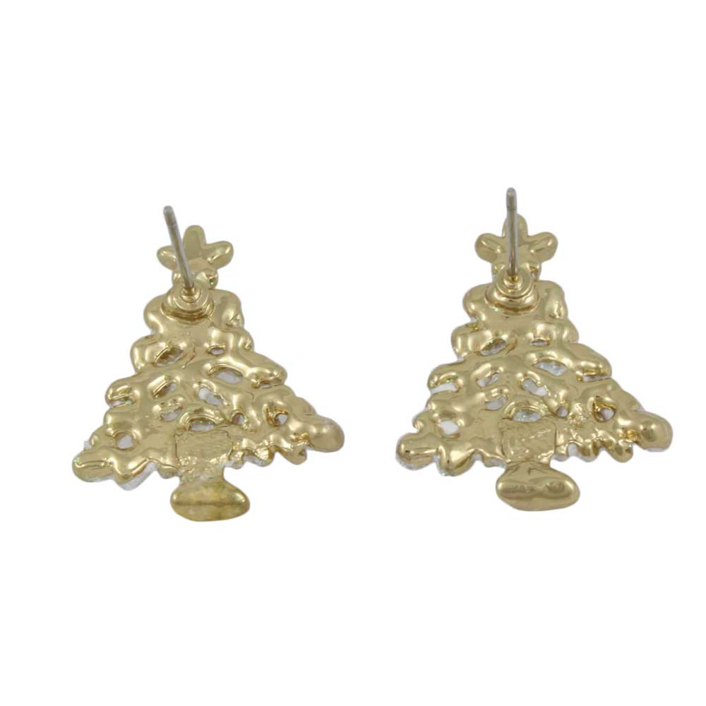 White Glitter Snowy Christmas Tree Pierced Earring - XE302P - Lilylin Designs
