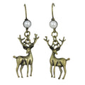 Reindeer with White Pearl Pierced Earring | Lilylin Designs