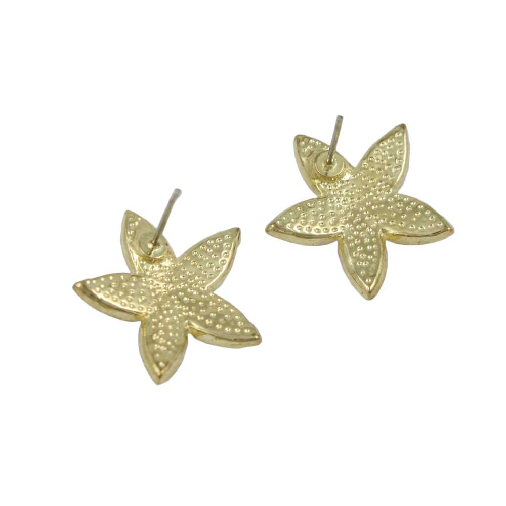 Red and Green Christmas Poinsettia Pierced Earring - XE731 - Lilylin Designs