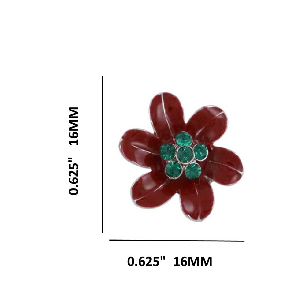 Red and Green Crystal Christmas Flower Pierced Earring - XP137E - Lilylin Designs