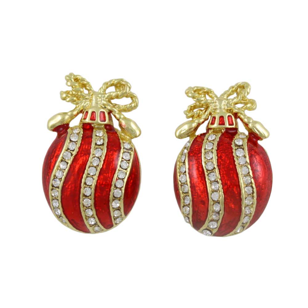 Red Christmas Ornament Pierced Earring - XP348E - Lilylin Designs