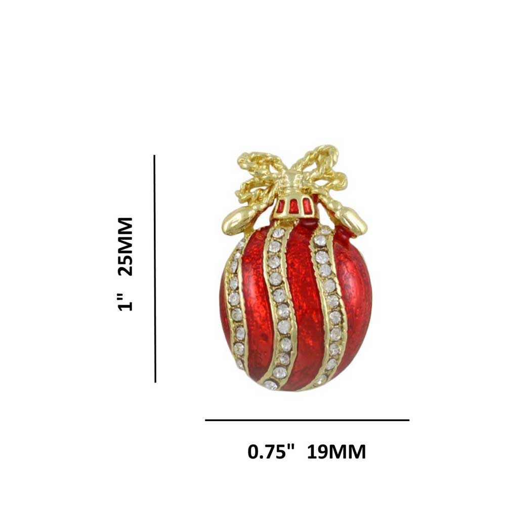 Red Christmas Ornament Clip Earring - XP348EC - Lilylin Designs