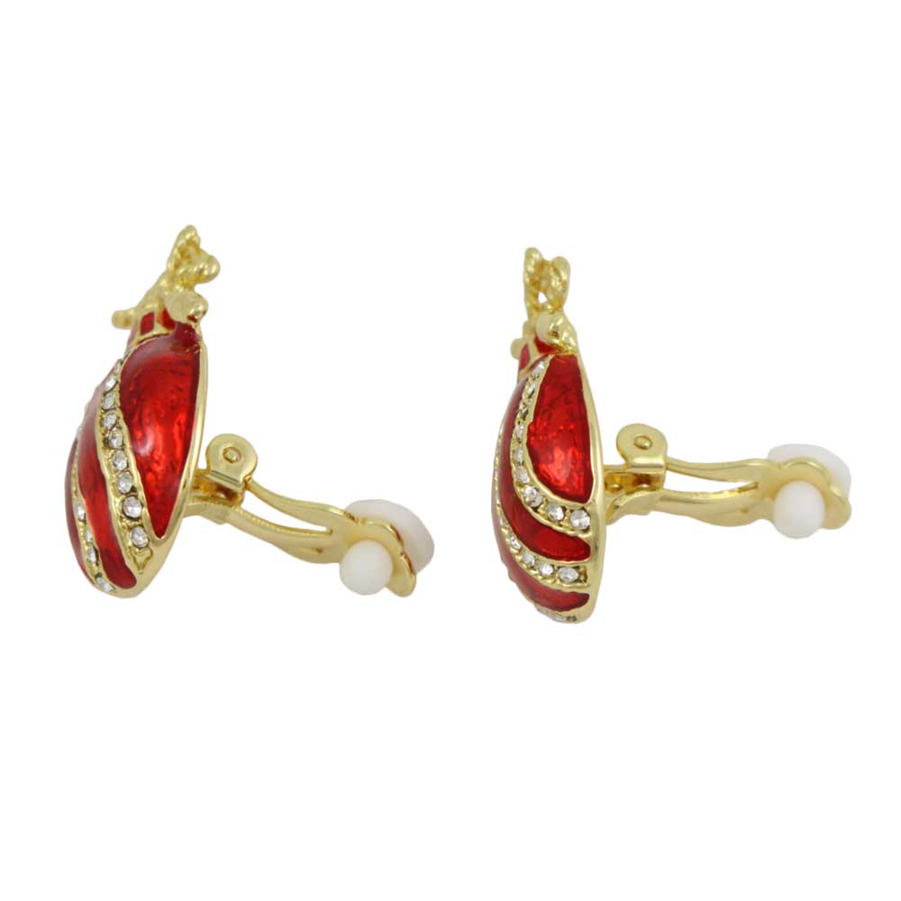 Red Christmas Ornament Clip Earring - XP348EC - Lilylin Designs