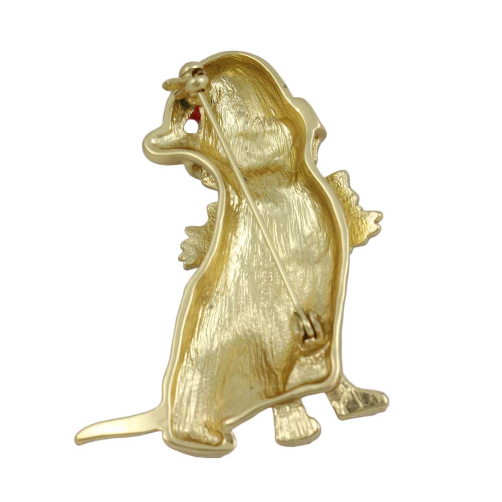 Santa Dog with Large Bow Christmas Brooch Pin - XP938 - Lilylin Designs