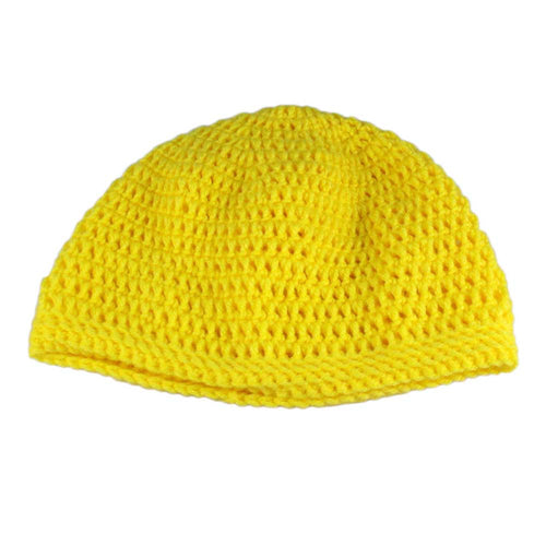 Bright Yellow Crochet Beanie Hat Medium/Large - JMCH23ML - Lilylin Designs