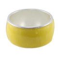 Lemon Yellow Striated Enamel Hinged Bangle - BG504 - Lilylin Designs