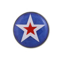 Round blue with white and red stars patriotic lapel pin - Lilylin Designs