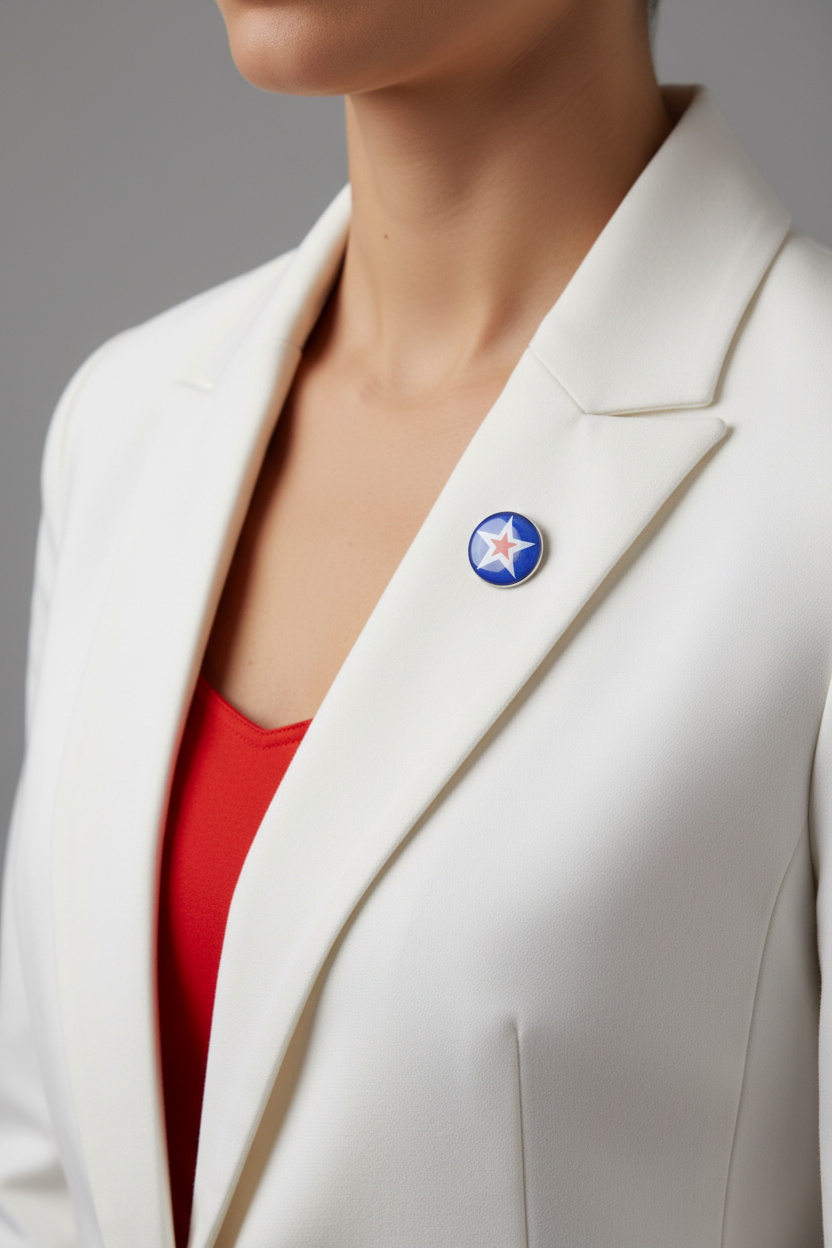 Handcrafted Red White Blue Star Lapel Pin - RESTL518
