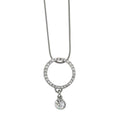 crystal infinity circle necklace with dangling crystal charm necklace - Lilylin Designs