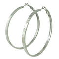Silver - tone Embellished Large Hoop Pierced Earring - MEC011 - Lilylin Designs