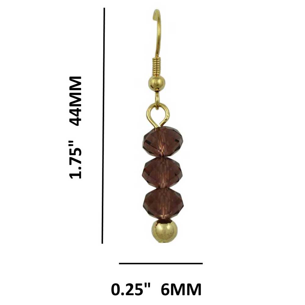 Purple Bead Dangling Fishhook Pierced Earring - BG401TE - Lilylin Designs
