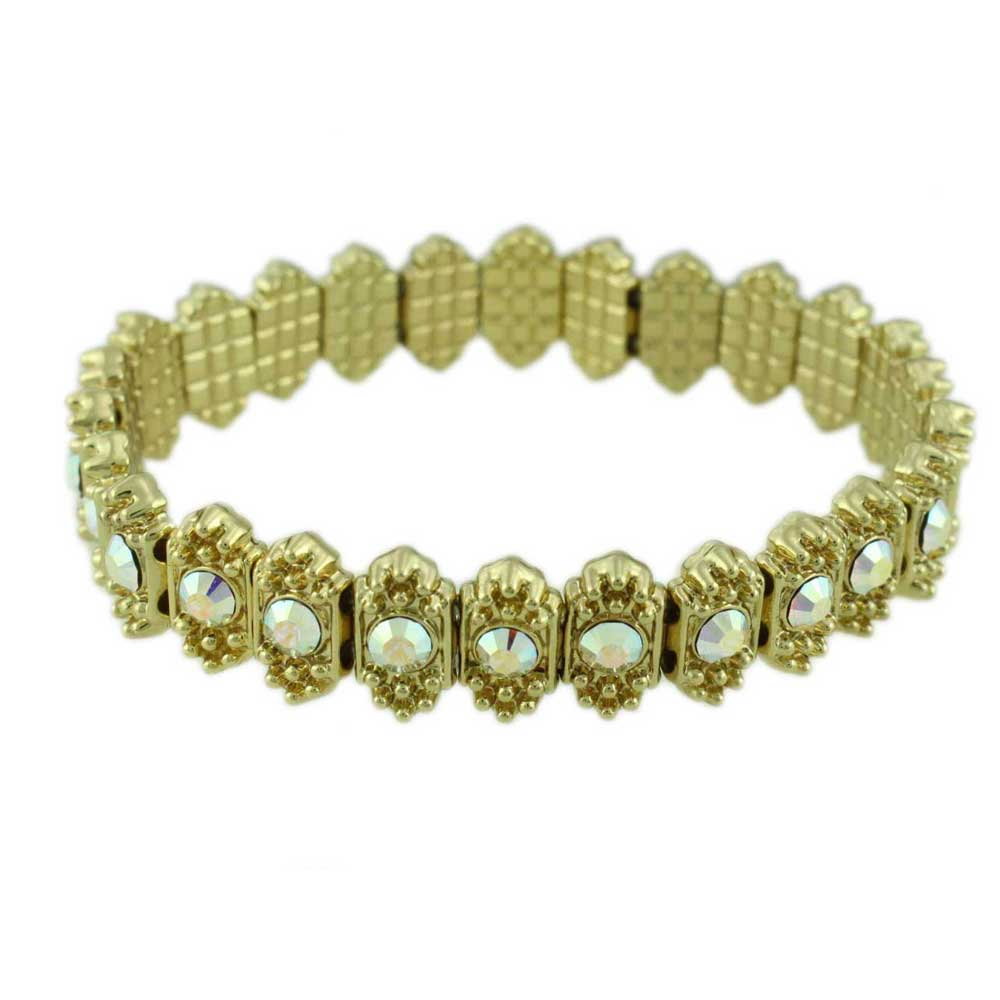 Lilylin Designs Gold-Plated Aurora Borealis Crystal Stretch Bracelet