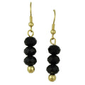Black Bead Dangling Fishhook Pierced Earring - BG401JE - Lilylin Designs