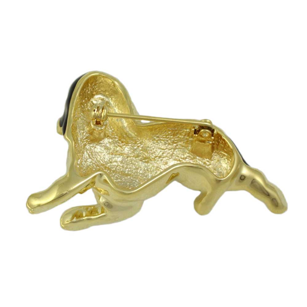 Gold and Brown Enamel Large St. Bernard Dog Brooch Pin - FAP920 - Lilylin Designs