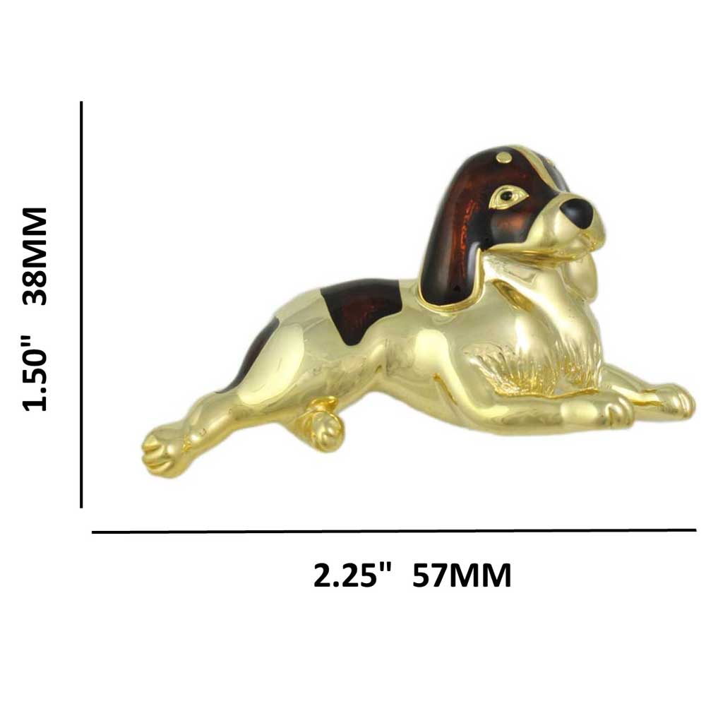 Gold and Brown Enamel Large St. Bernard Dog Brooch Pin - FAP920 - Lilylin Designs
