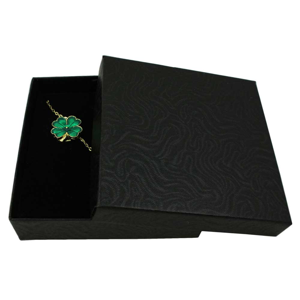 Lucky 4 Leaf Clover Necklace and Pierced Earring Gift Set - FE115NBS - Lilylin Designs