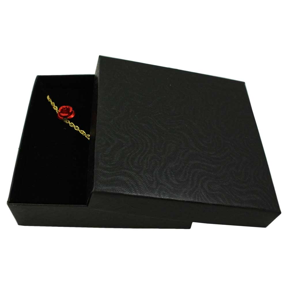 Red Rose Necklace with Red Rose Stud Earring Gift Set - FE510NBS - Lilylin Designs