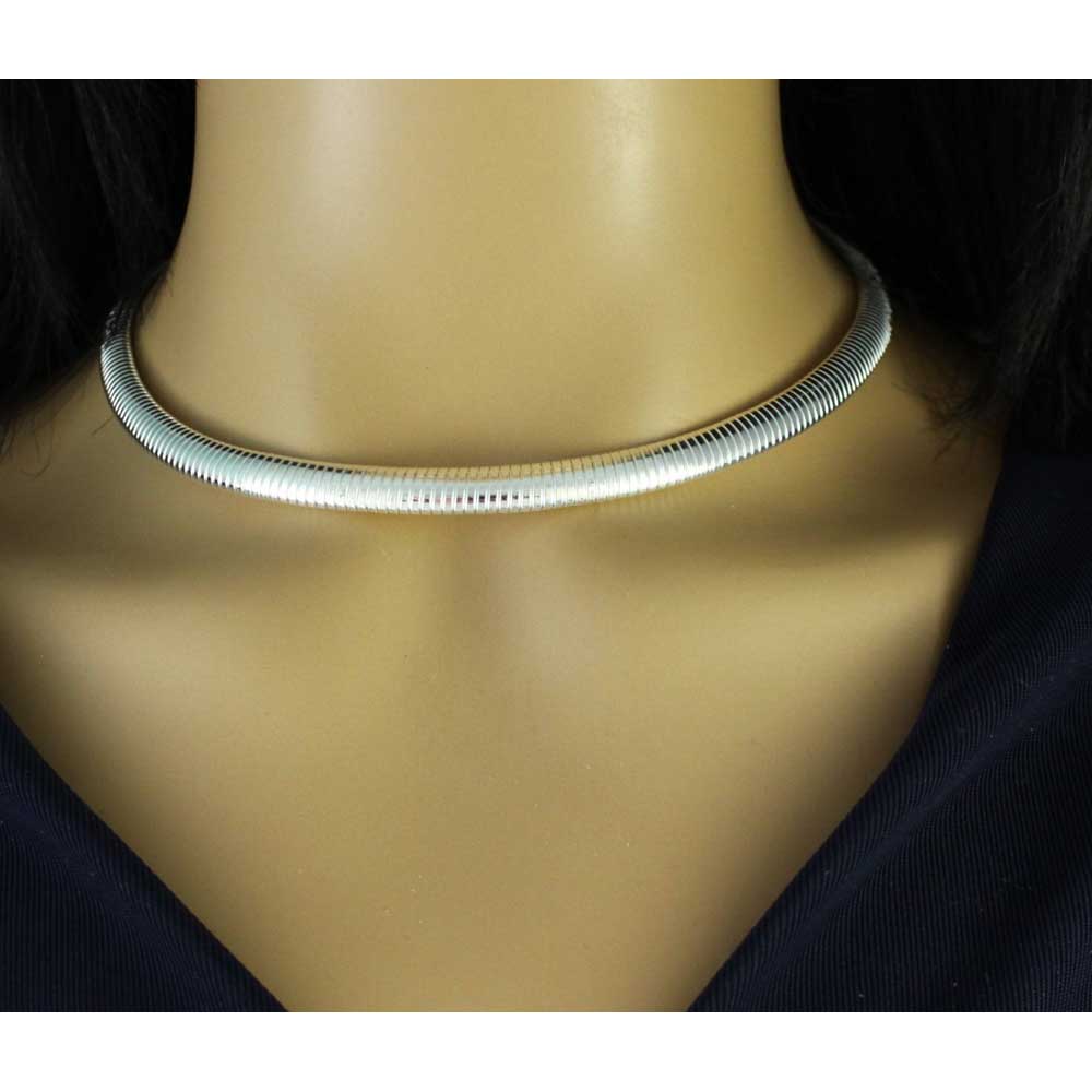 Silver - tone Flexible Omega Necklace - FN805 - Lilylin Designs