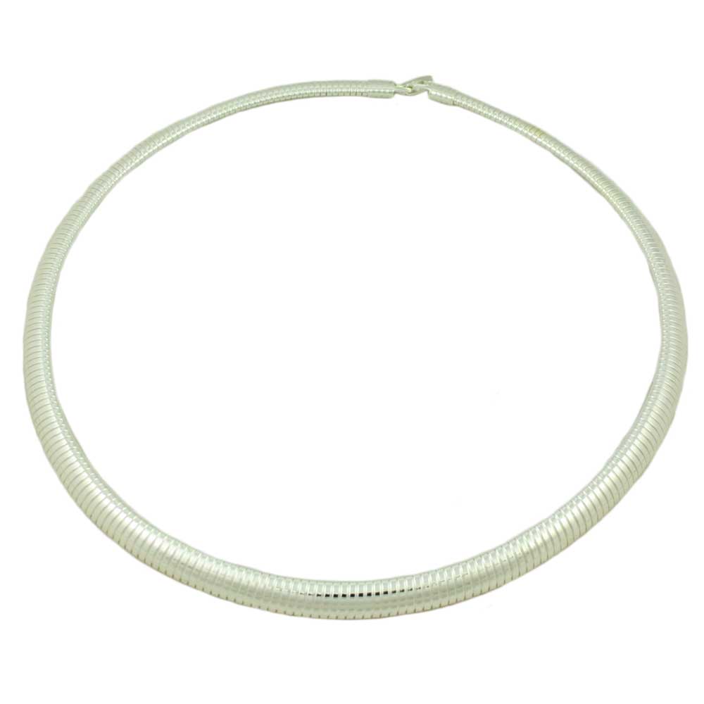 Silver - tone Flexible Omega Necklace - FN805 - Lilylin Designs