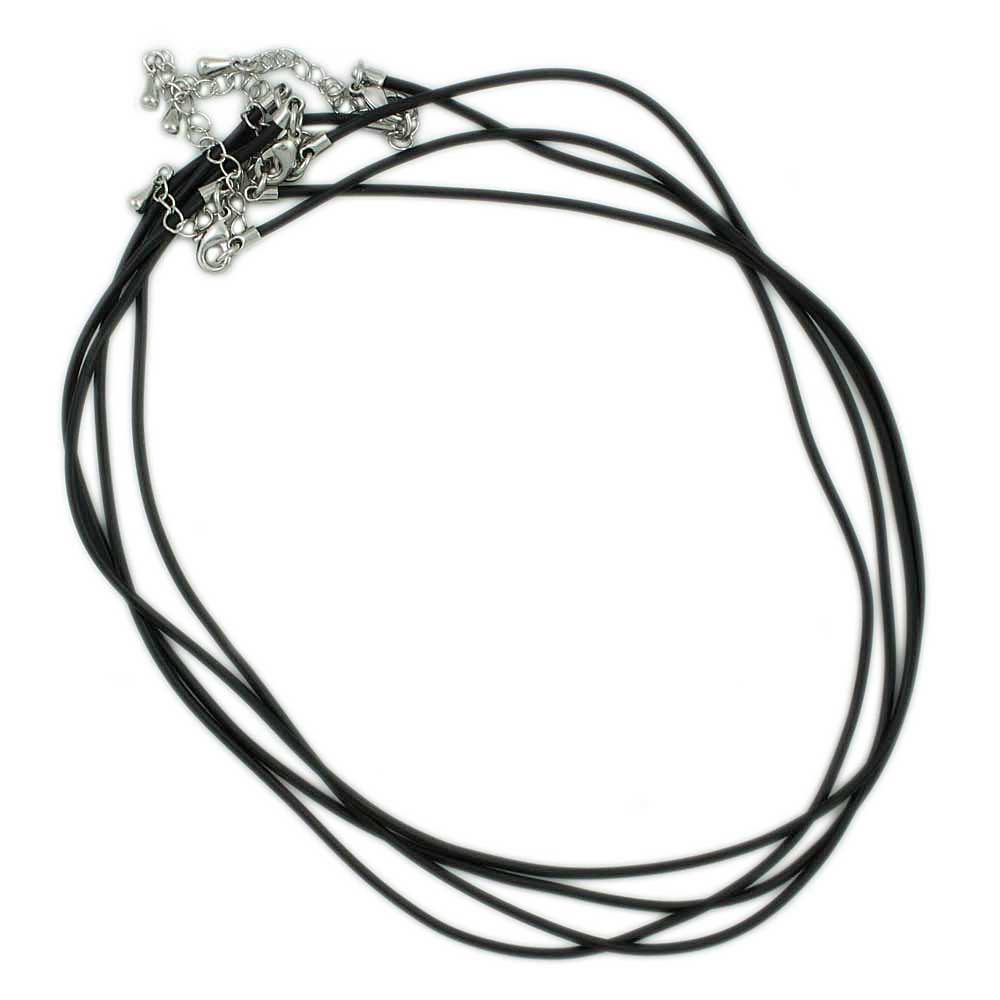 Lilylin Designs Black Rubber Cord Necklace (Pack of 4)