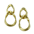 Gold Intertwined Twisted Open Teardrops Pierced Earring - MEC208 - Lilylin Designs