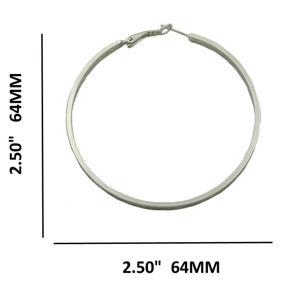 Silver - tone Embellished Large Hoop Pierced Earring - MEC011 - Lilylin Designs
