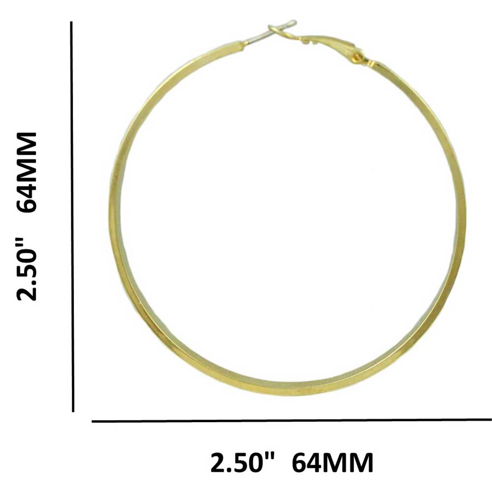 Gold - plated Large Embellished Hoop Pierced Earring - MEC011G - Lilylin Designs