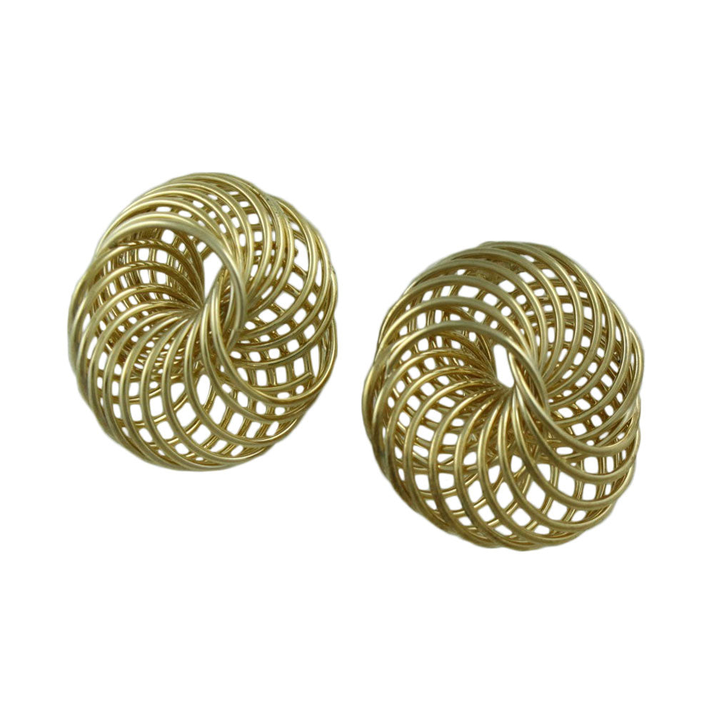 Lilylin Designs Gold-plated Spiral Love Knot Stud Pierced Earring