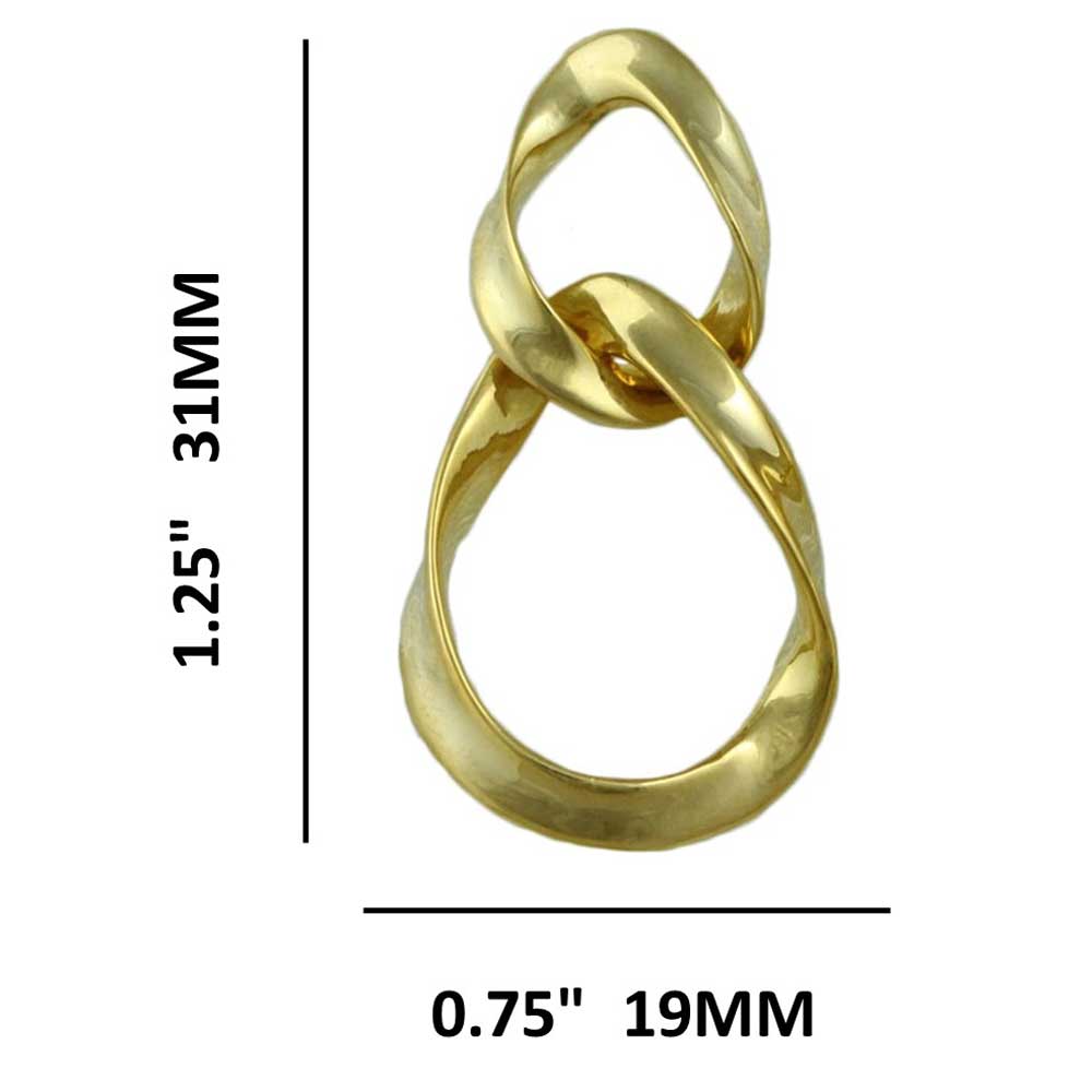 Gold Intertwined Twisted Open Teardrops Pierced Earring - MEC208 - Lilylin Designs