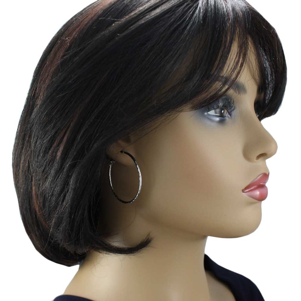 Silver Medium 1.50" Lightweight Hoop Pierced Earring - MEC210S - Lilylin Designs