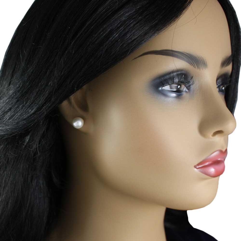 Classic 6MM White Pearl Stud Pierced Earring - PE501 - Lilylin Designs