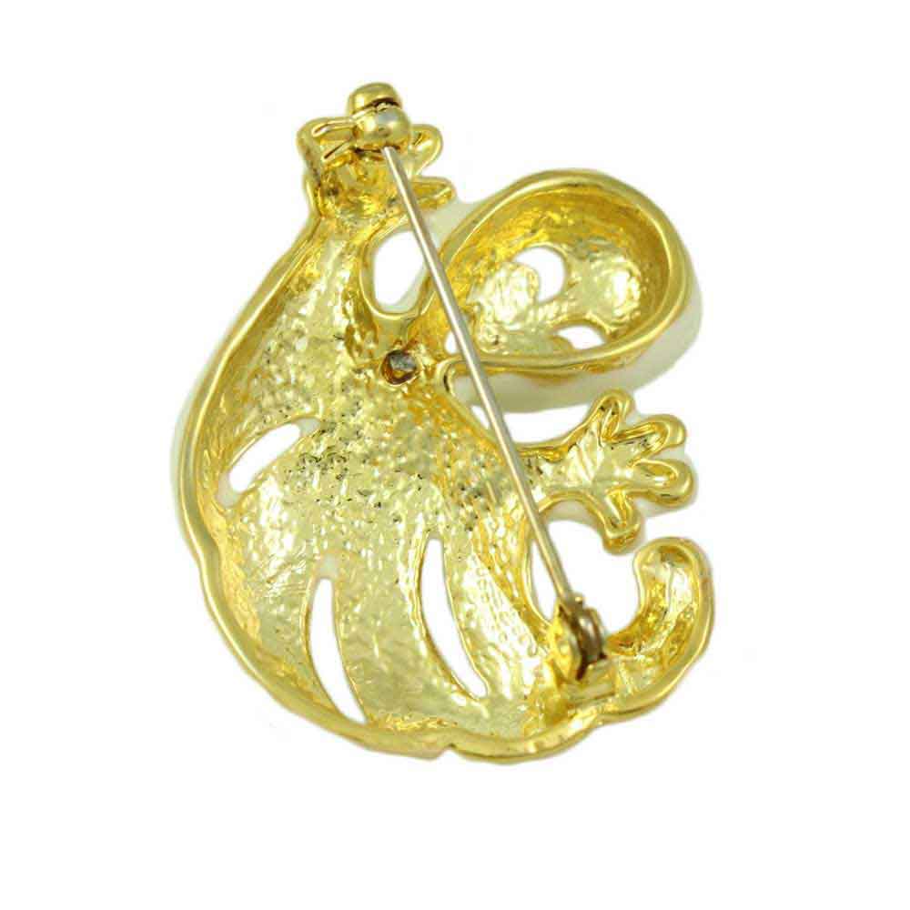 Cream Ghost with Gold Bowtie Halloween Brooch Pin - PF113 - Lilylin Designs