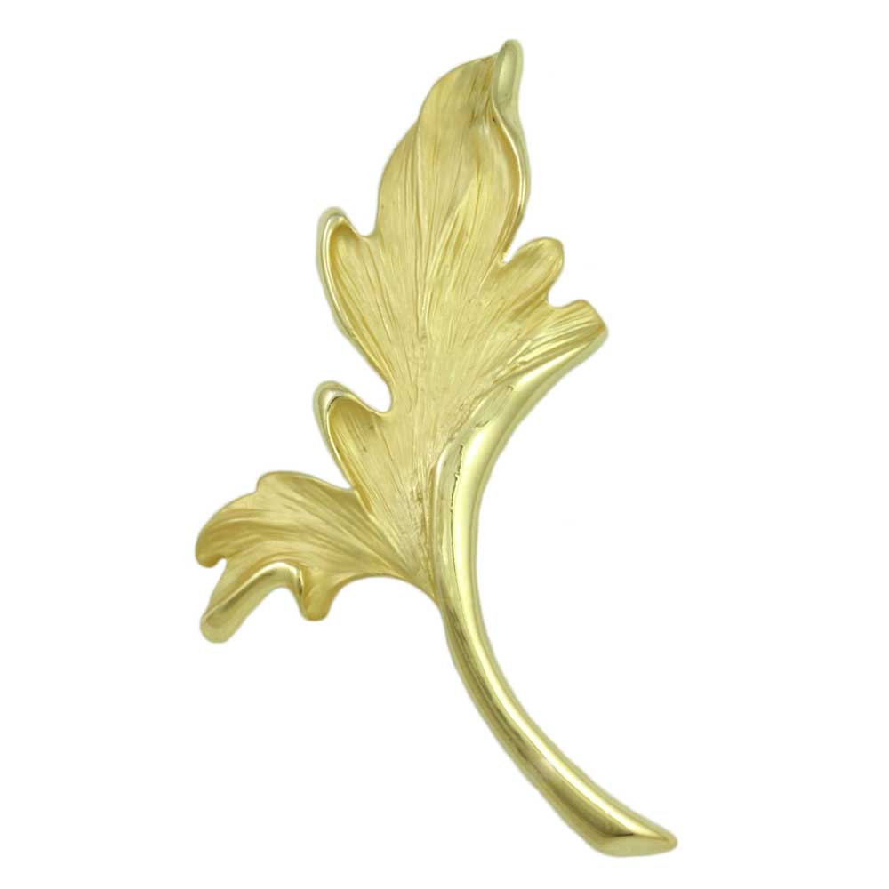 Lilylin Designs Matte Gold-plated Curled Leaf Brooch Pin