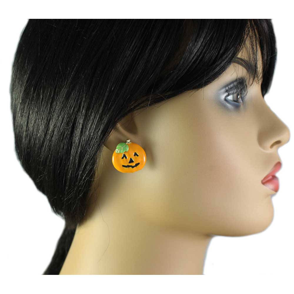 Little Pumpkin Patch Tac Pin and Pierced Earring Gift Set - PF242BS - Lilylin Designs