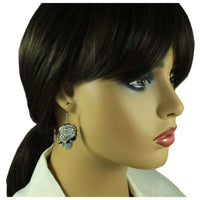 Load image into Gallery viewer, Crystal Bandaged Pirate Skull Pierced Earring - PF601E - Lilylin Designs
