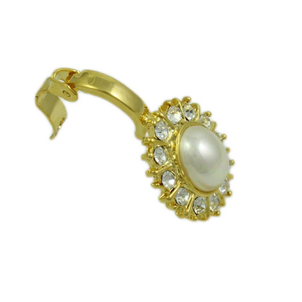 Oval Cream Pearl Enhancer Surrounded by Crystals - PR310 - Lilylin Designs