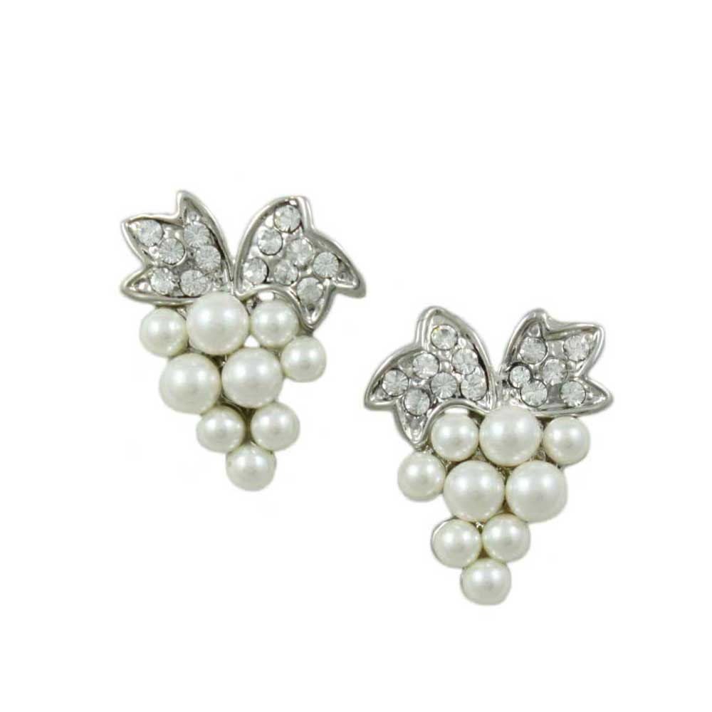 Lilylin Designs White Imitation Pearl Grapes Pierced Earring