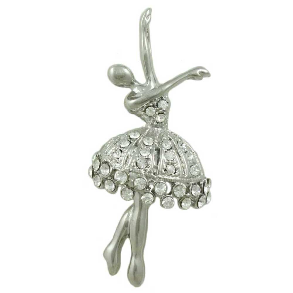 Lilylin Designs Crystal Dancing Ballerina Brooch Pin and Pendant