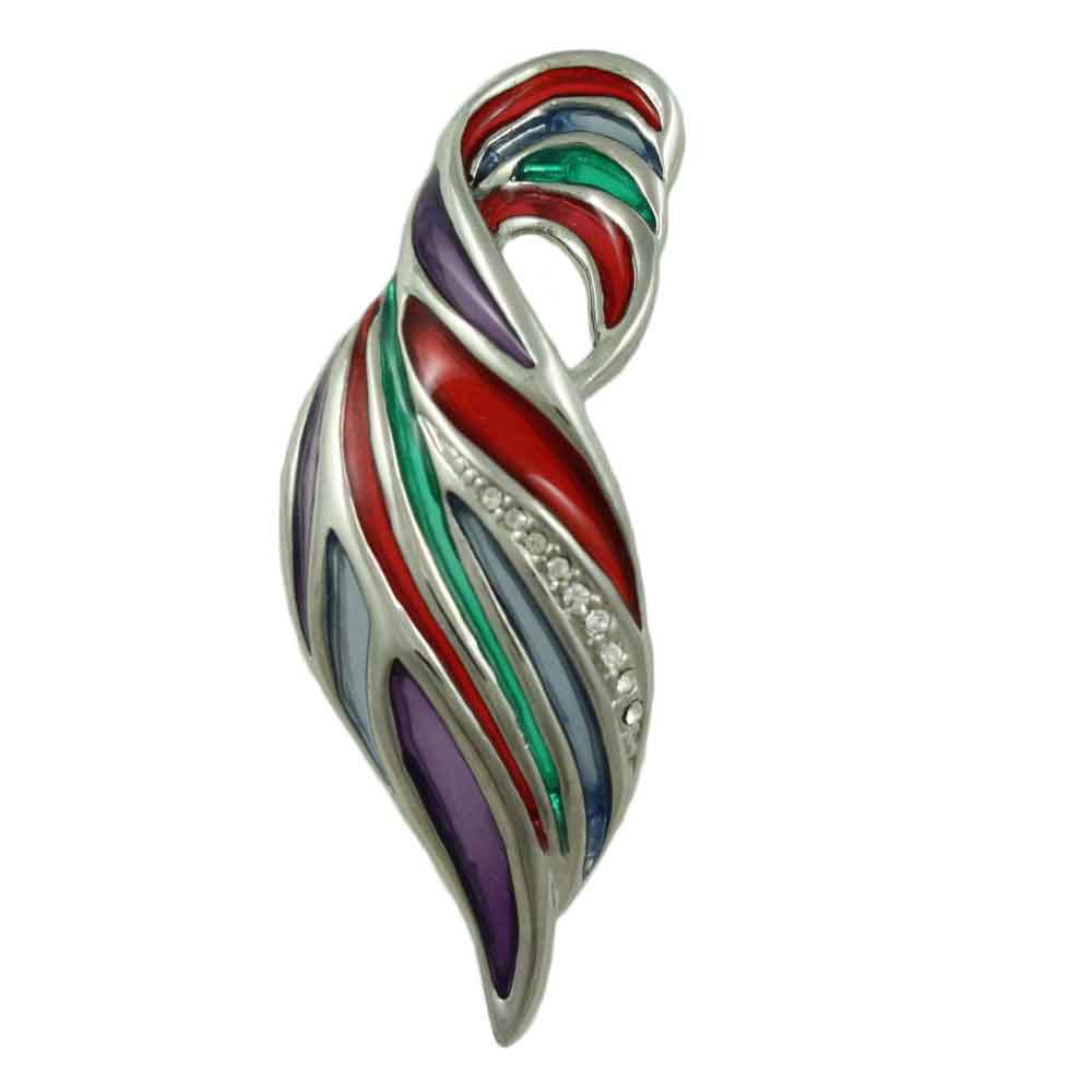 Lilylin Designs Colorful Enamel and Crystal Wave Brooch Pin