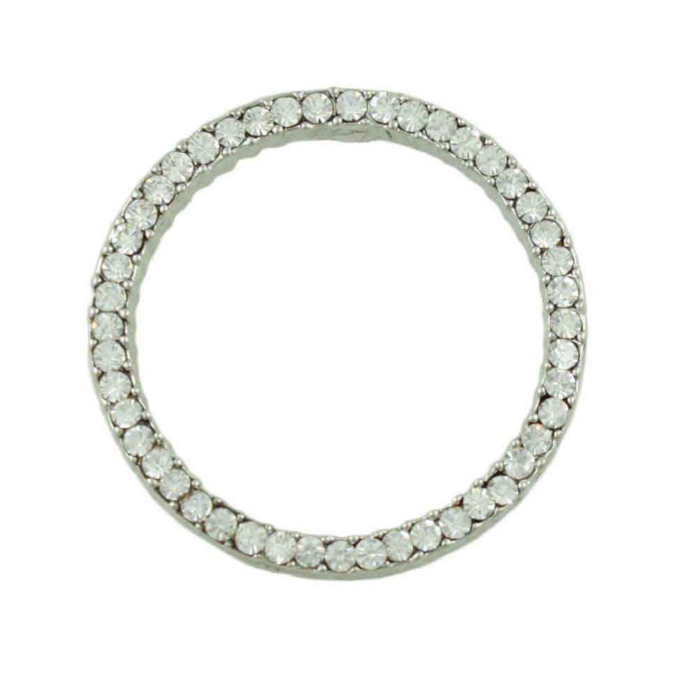 Lilylin Designs Silver-tone with Clear Crystals Infinity Circle Brooch Pin