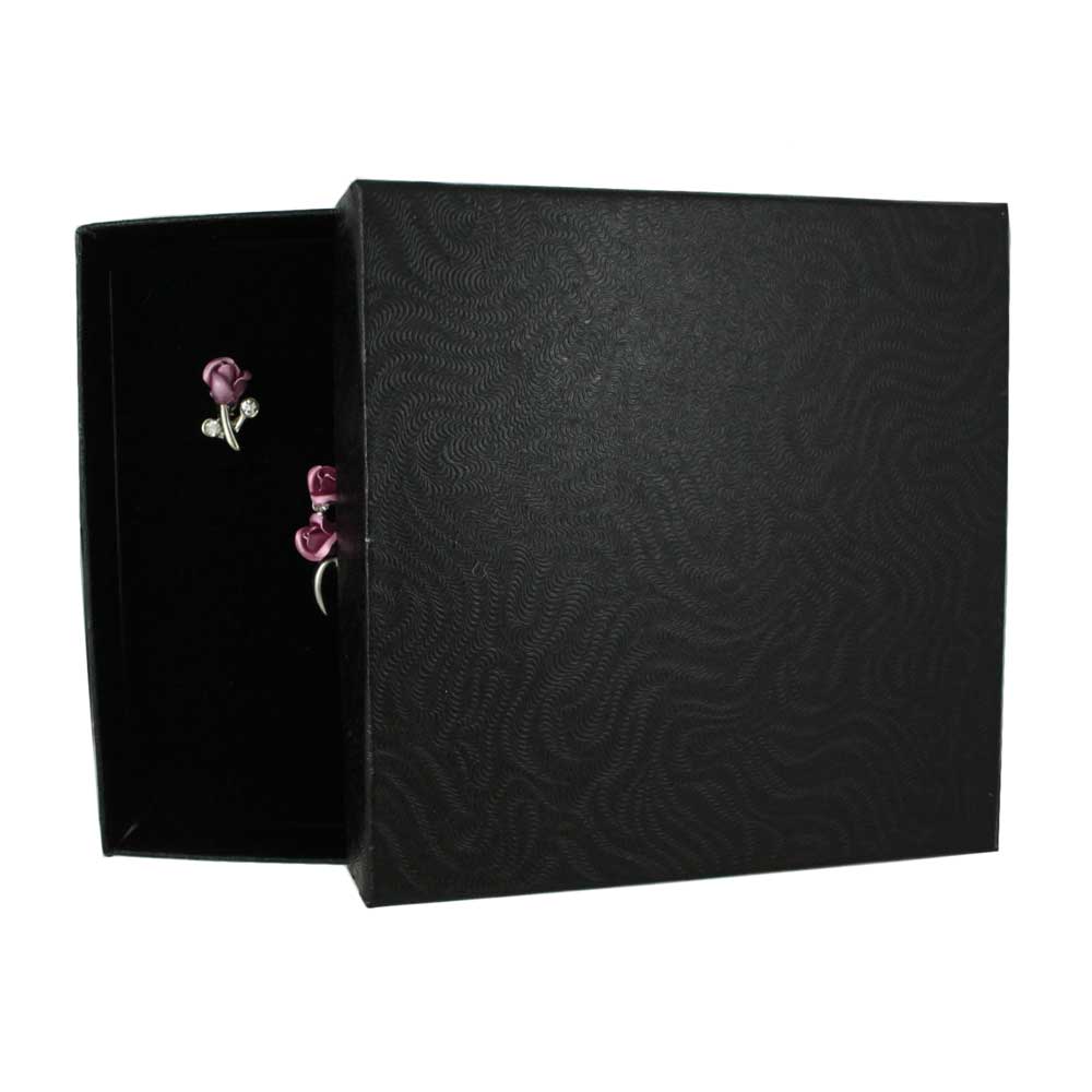Bouquet of Lavender Roses Pin and Rose Earring Set - PRL105SPBS - Lilylin Designs